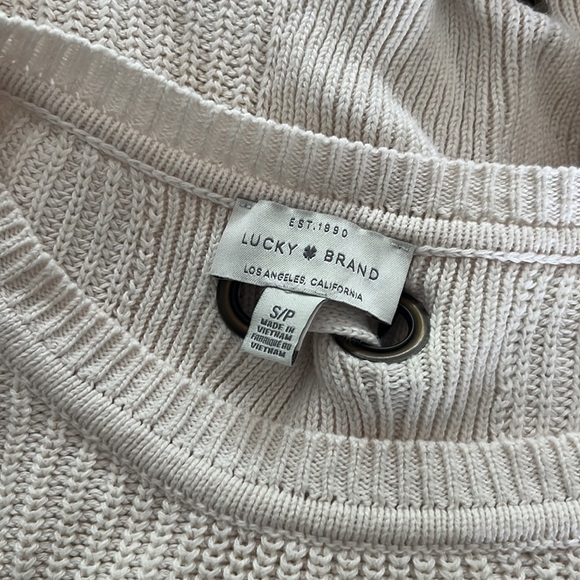 Lucky Brand Cream Knit Sweater with Lace Up Back Detail - Picture 8 of 11